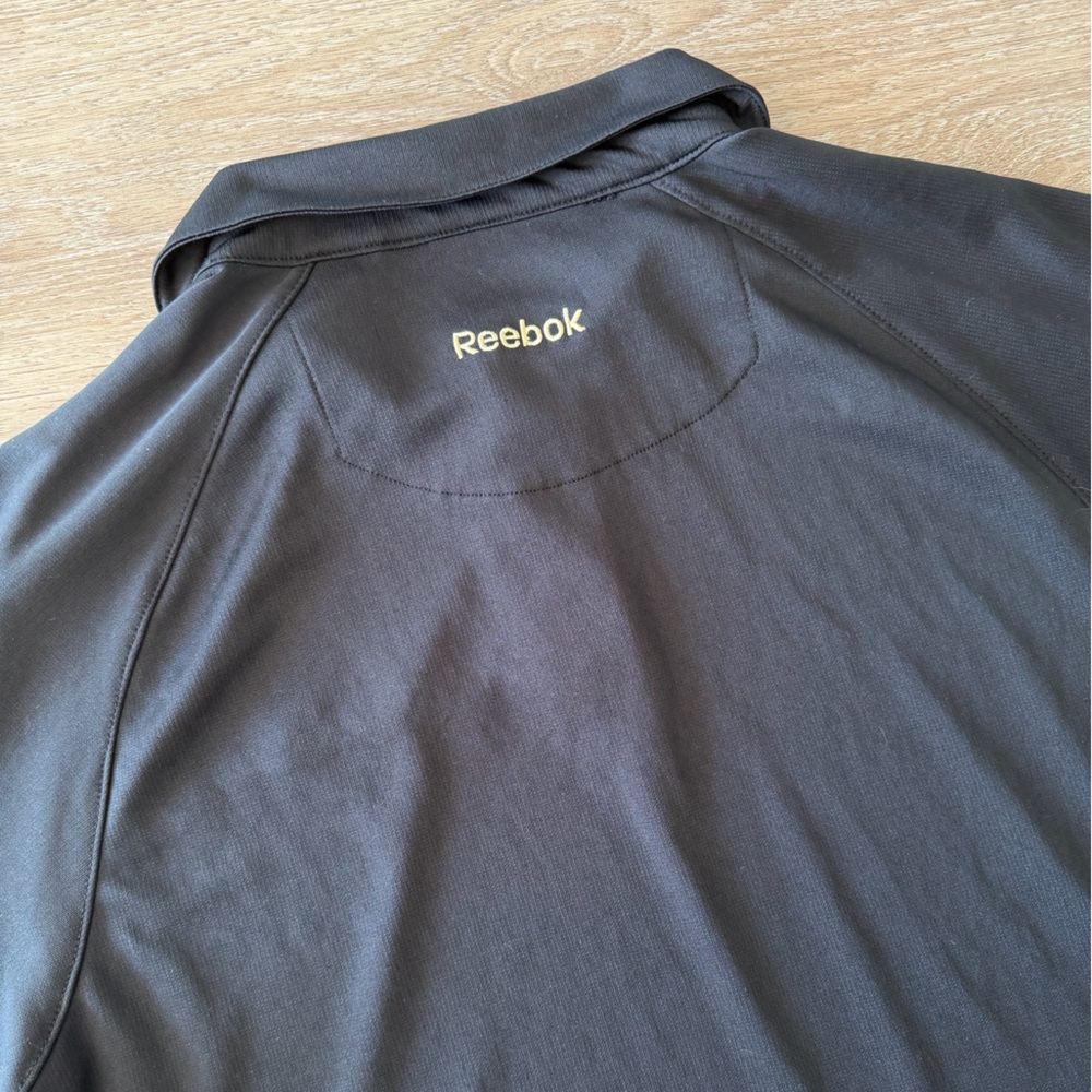 Reebok Pittsburgh Penguins NHL Polo Shirt Black Gold Mens Medium Logo - Picture 6 of 10